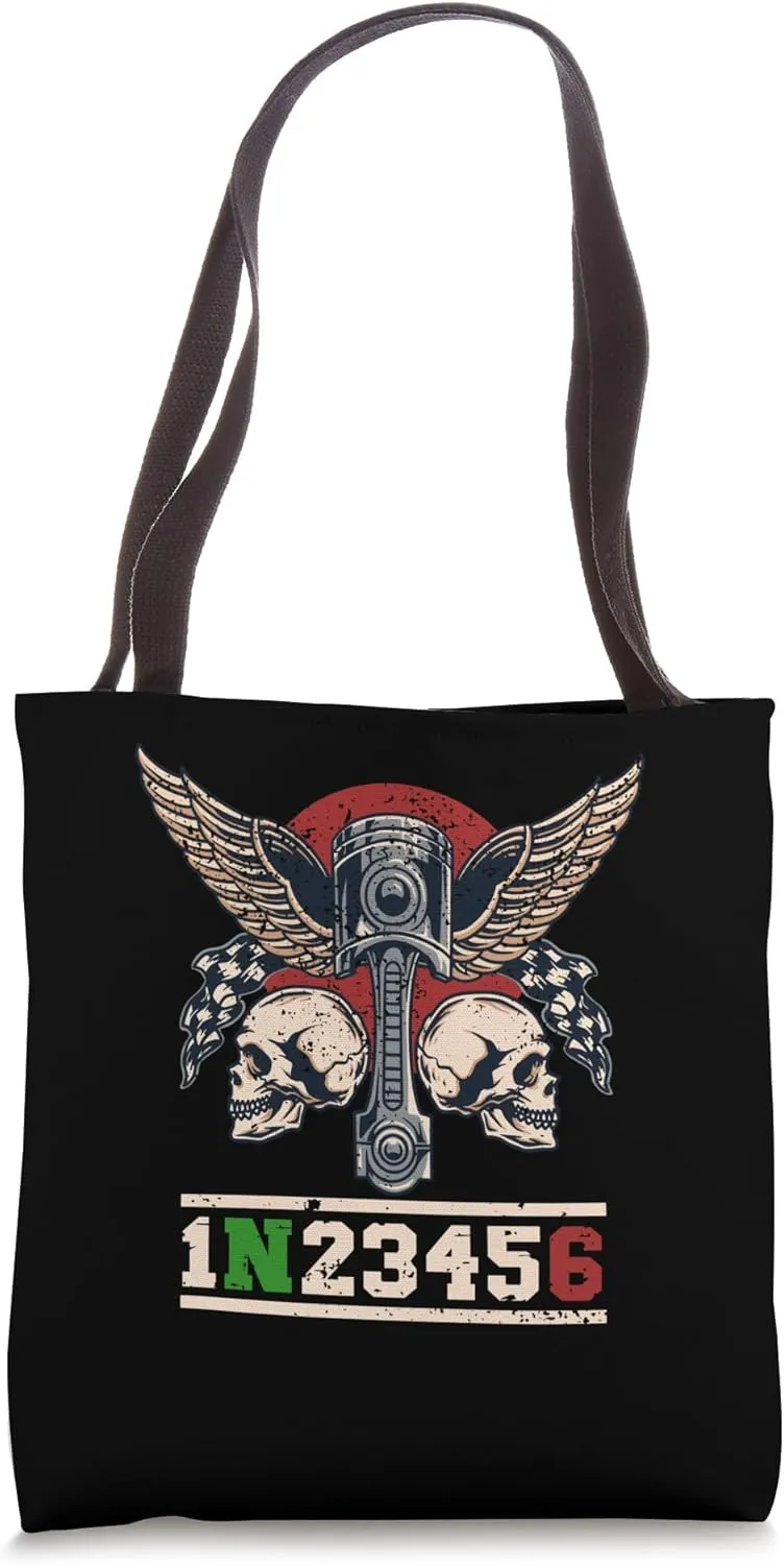 1 Down 6 Up Piston Wings 1N23456 Motorcycle for Men Tote Bag