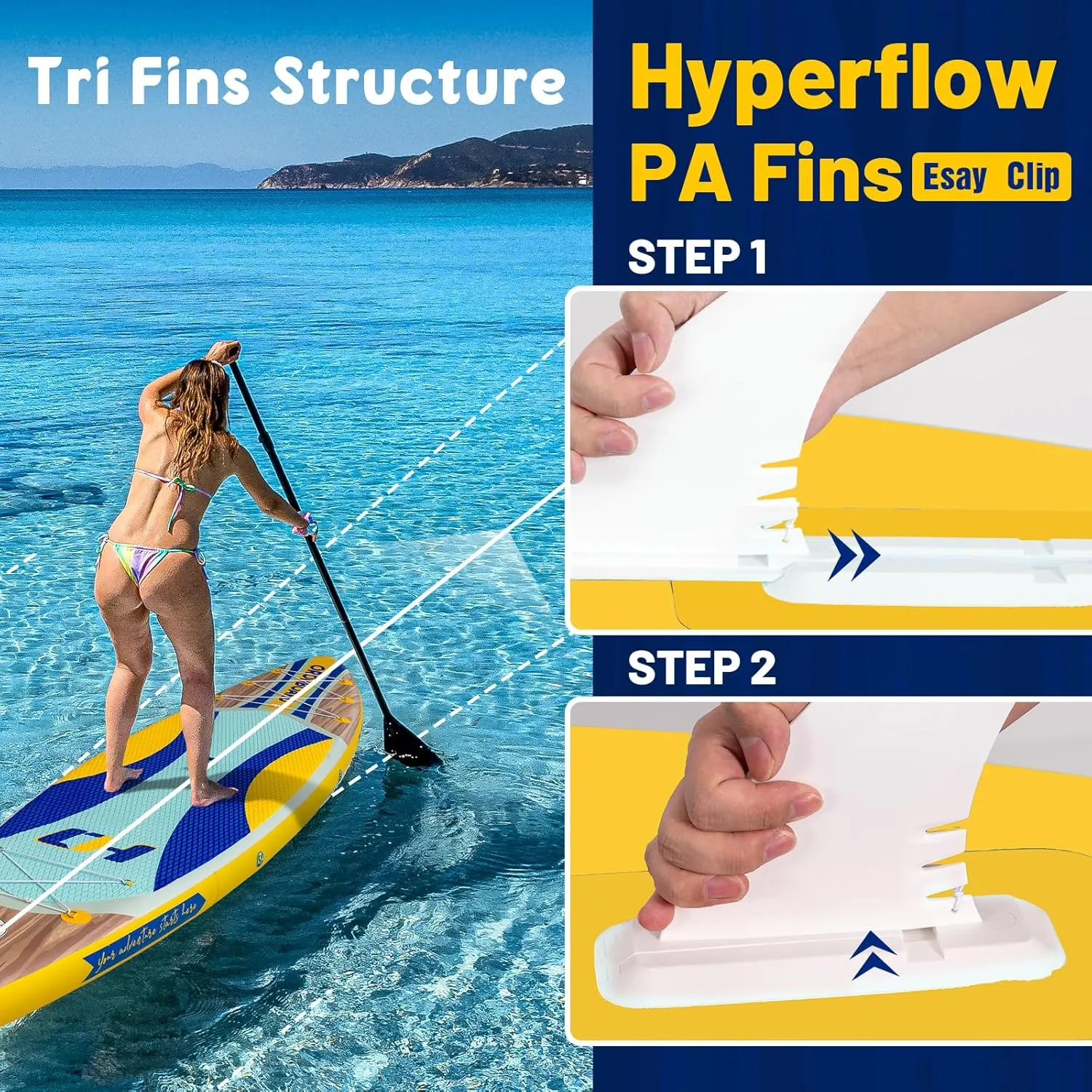11'6 Inflatable Stand Up Paddle Boards Complete SUP Accessories Includes 3 Fins/Paddles/Backpack/Hand Pump/Leash/Waterproof Storage Bag/Repair Kit Wood