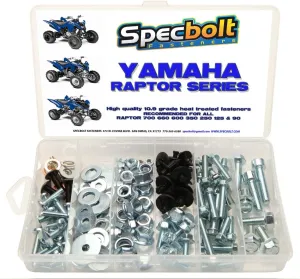 120pc Specbolt Raptor Bolt Kit. fits: Yamaha 600 660 700 ATV for Maintenance & Restoration OEM Spec Fasteners Quad Also Good for 80 90 125 250 350