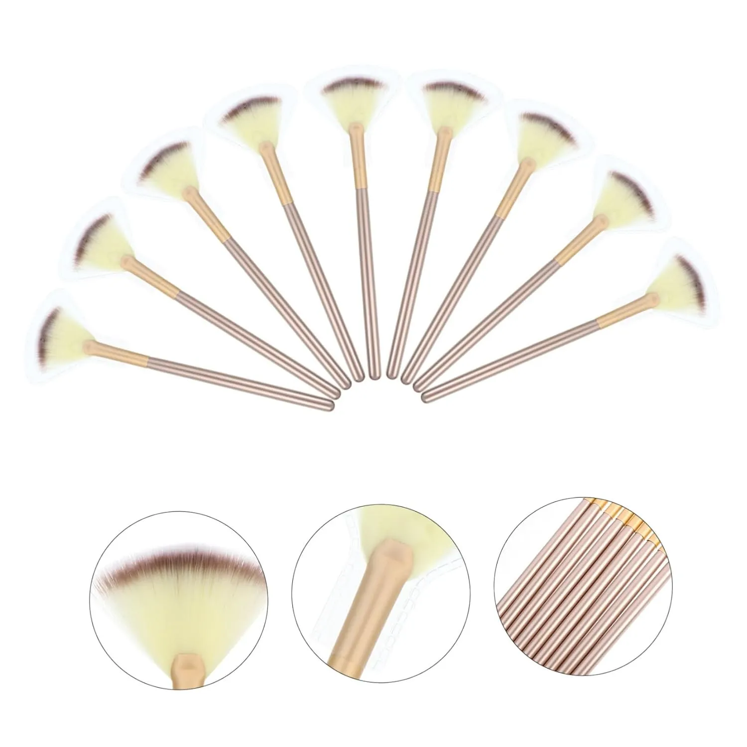 18pcs Portable Makeup Brush Soft Synthetic Face Powder Fan and Highlighter Brushes for Easy Application and Cleaning for Daily and
