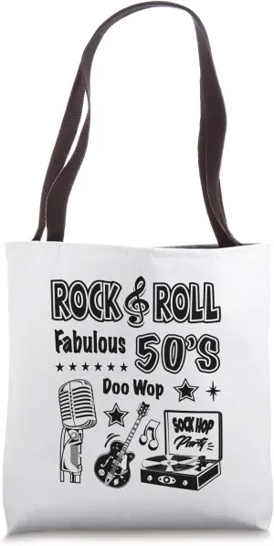 1950s Sock Hop Rockabilly 50s Gifts Doo Wop Rock and Roll Tote Bag