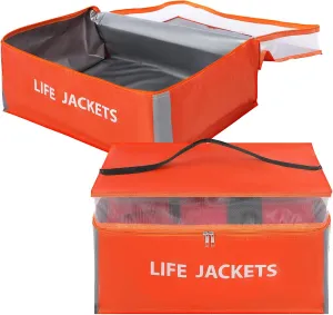 2 Pcs Life Jacket Storage Heavy-Duty 6-Capacity Life Vest Bag with Carrying Handle Boat Storage