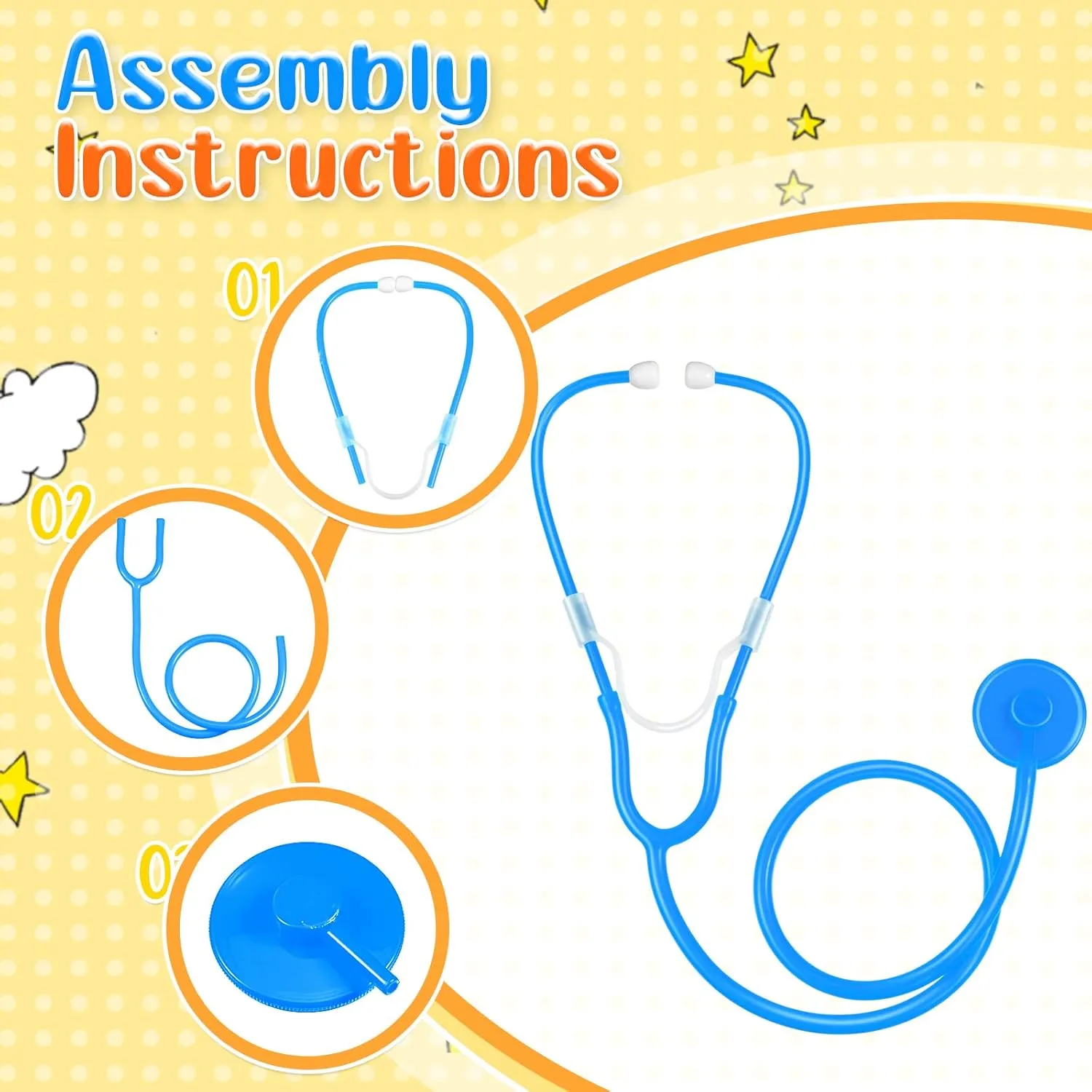 20 Pcs Kids Stethoscope Toy Real Working Plastic Stethoscope for Kids Role Play Girls Boys Doctor Nurse Accessories Costume School Career Day Cosplay(Blue, Pink)