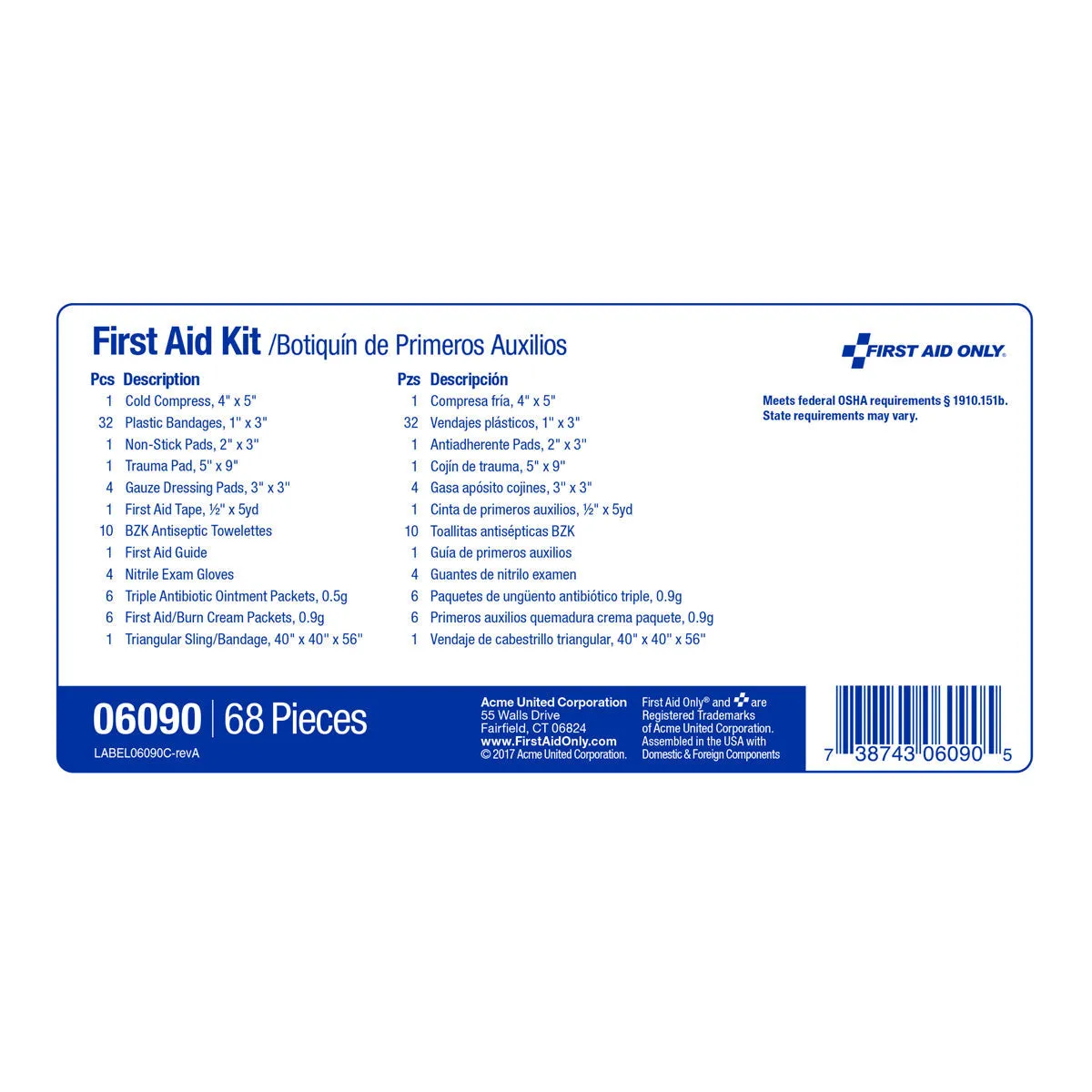 25 Person Basic OSHA First Aid Kit