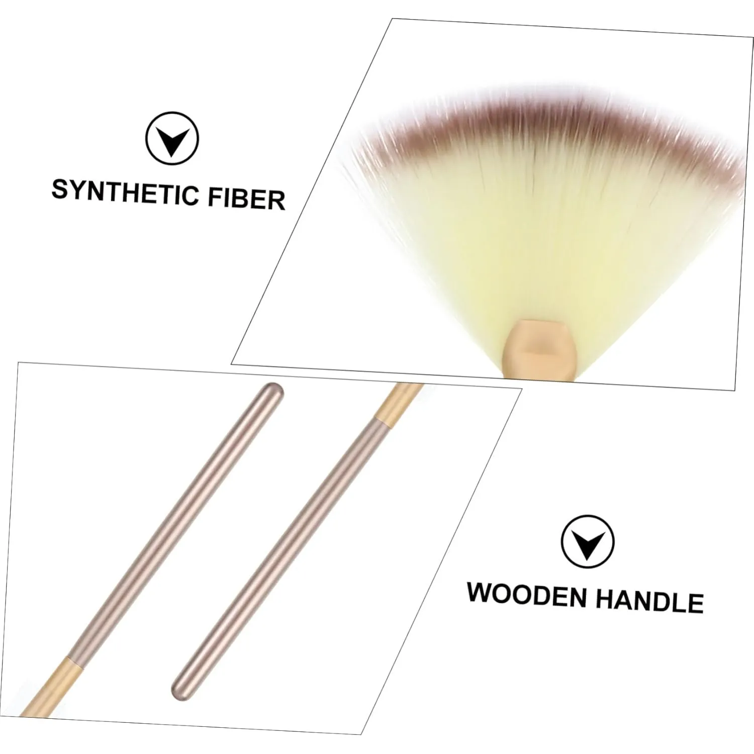 2sets Facial Fan Brushes Fluffy Makeup Brush Applicator Makeup Kit Contouring and Powder for Smooth Application 9pcs*2