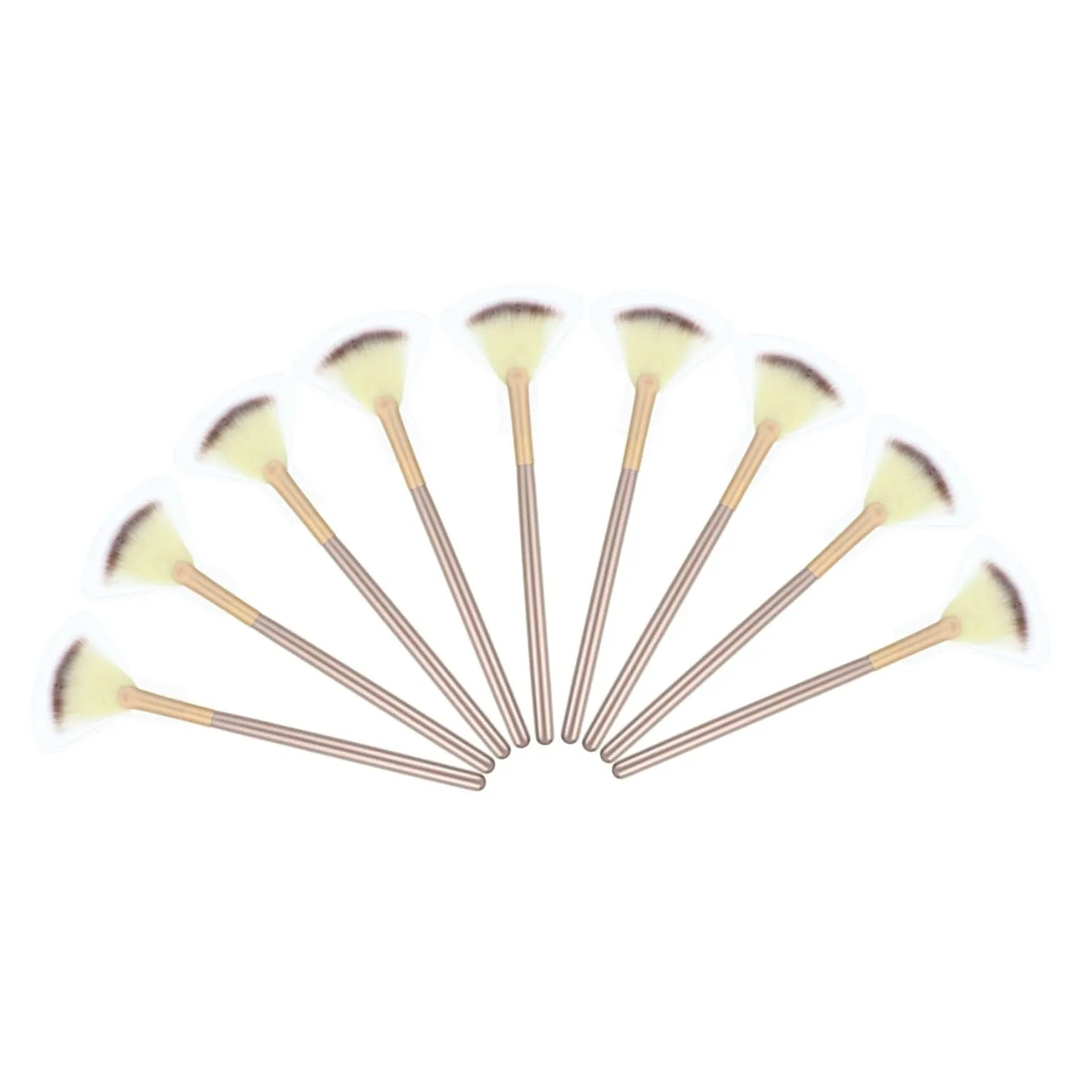 2sets Facial Fan Brushes Fluffy Makeup Brush Applicator Makeup Kit Contouring and Powder for Smooth Application 9pcs*2