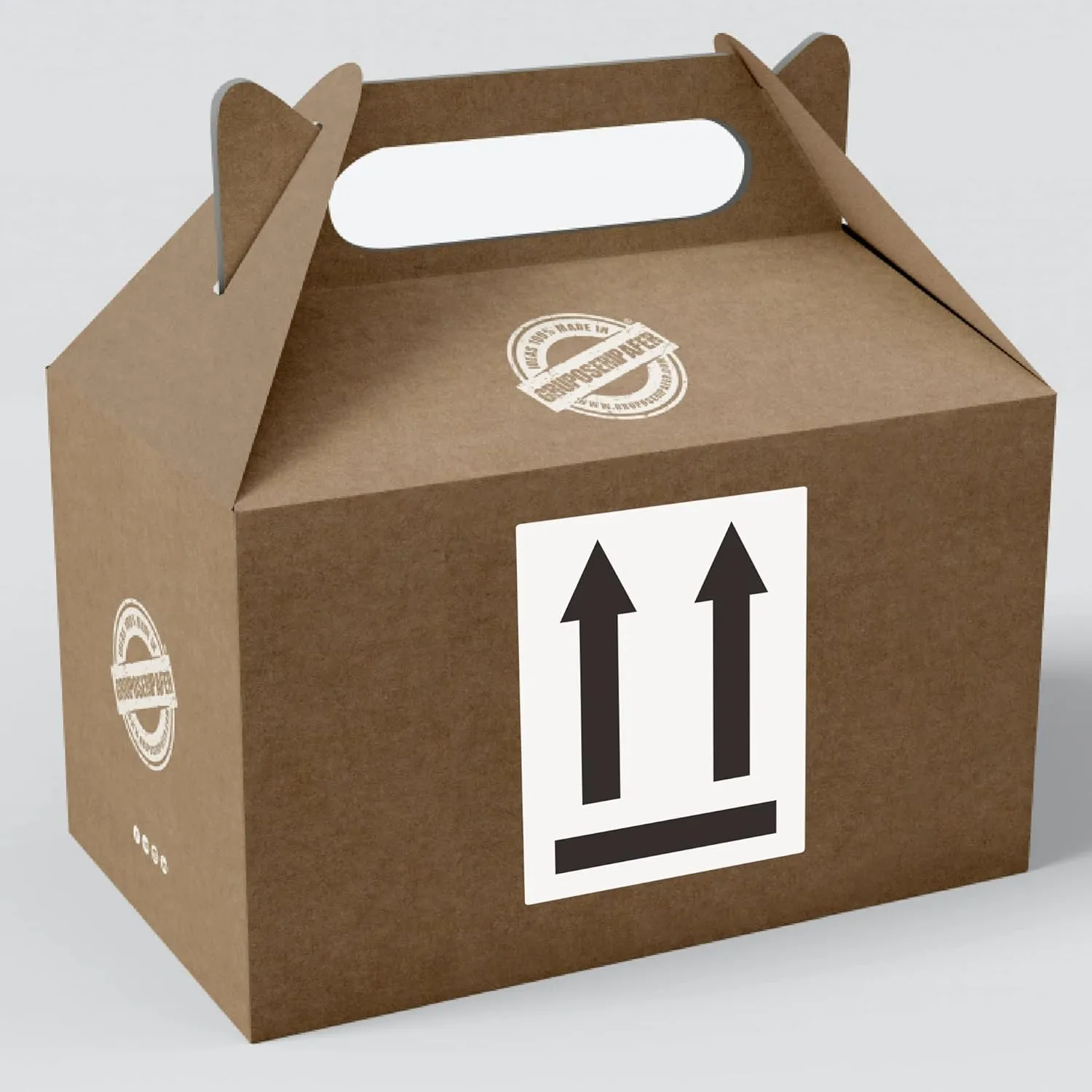 3×5 Inch This Side Up Stickers Arrows Up Warning Shipping Labels for Safe Shipping and Packing Black-100 Stickers Per Roll