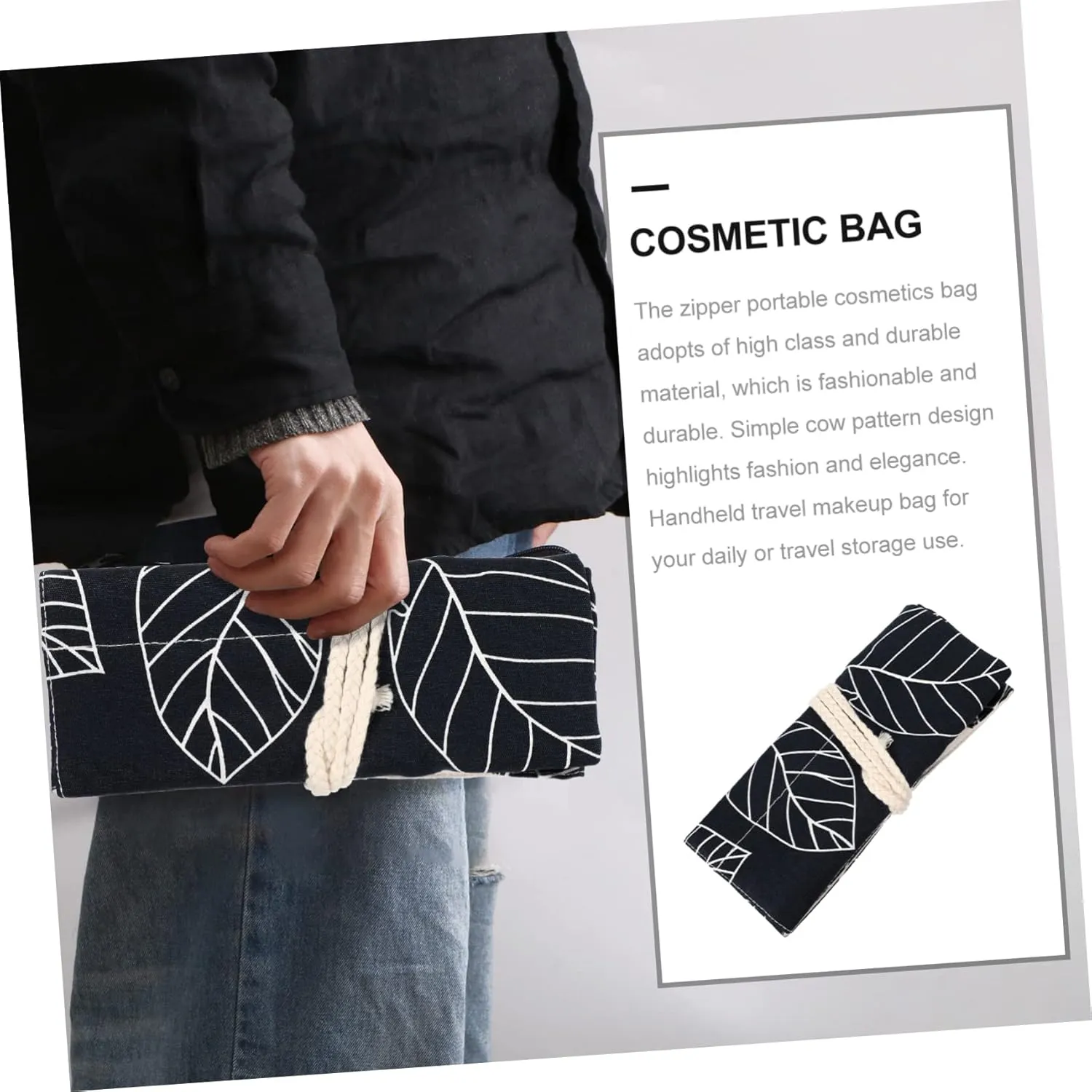 3pcs Makeup Brush Rolling Case Pouch Portable Travel Pencil Storage Bag Stylish Cosmetic Organizer Slots for Students and Professionals Design