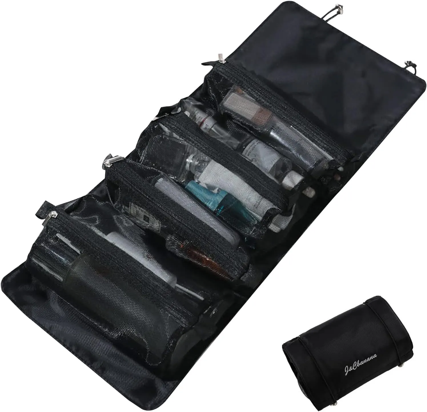 4 In 1 Detachable Toiletry Bag Hanging Roll-Up Makeup Bag Large Capacity Travel Wash Bag Mesh Cosmetic Bag Portable Foldable Toiletry Bag Waterproof Cosmetic Organizer Bag For Travel Daily