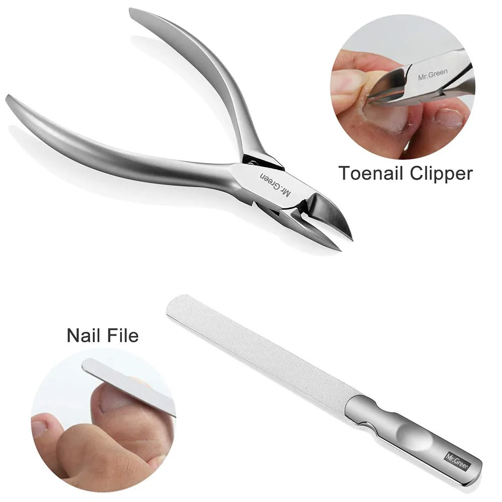 4 Pcs Manicure Set, Pedicure Sets, Nail Clipper Stainless Steel Professional Nail Cutter with Travel Case