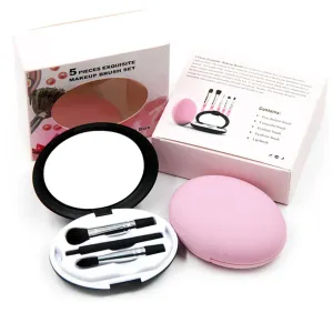5-piece Makeup Brush Kit Set Labeled Brushes for Eye Shadow Essential Daily Eye Makeup Tools