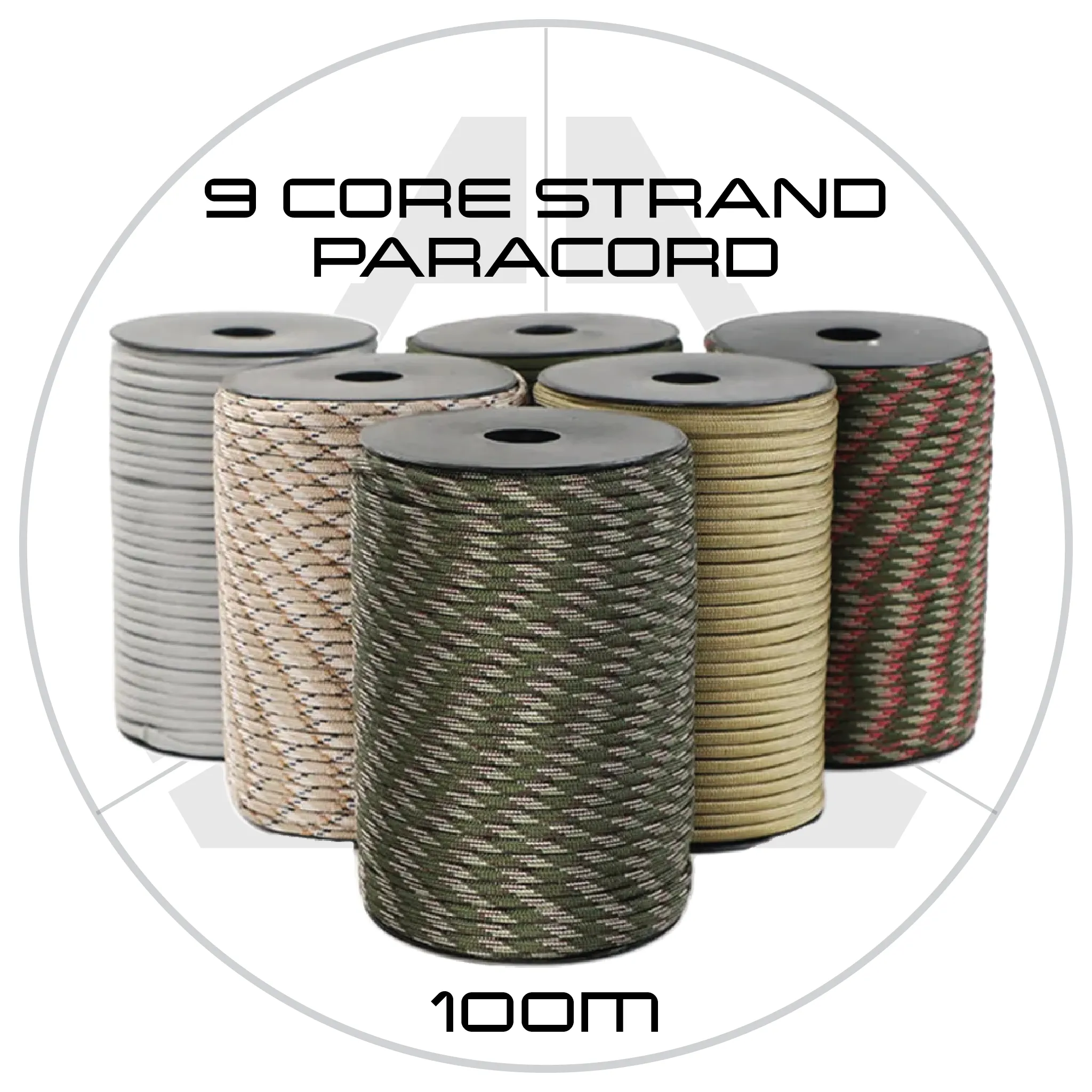 550 Paracord 9 Core Strands 4mm 100m