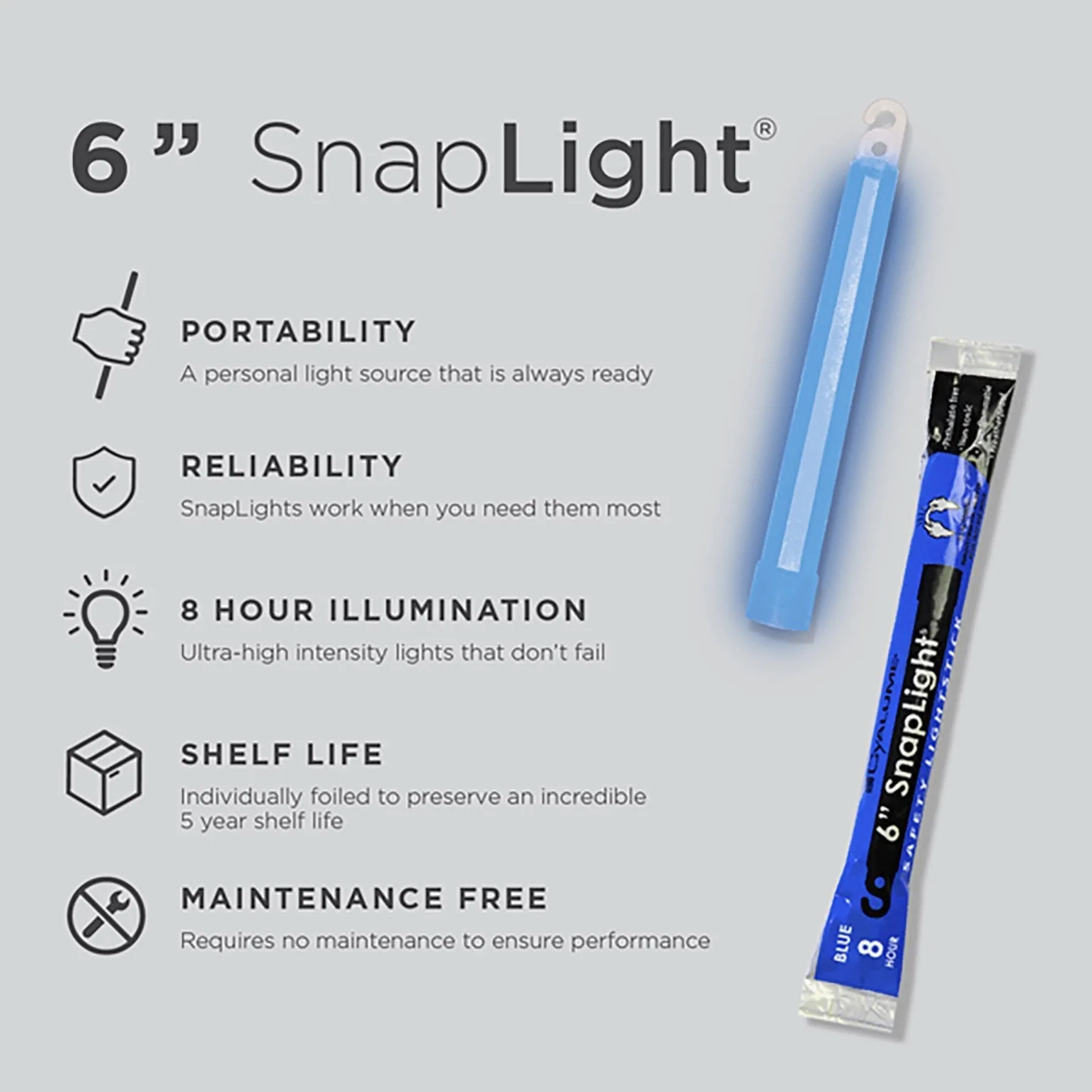 6” SnapLight (15cm) lightsticks (Cyalume® Branded)
