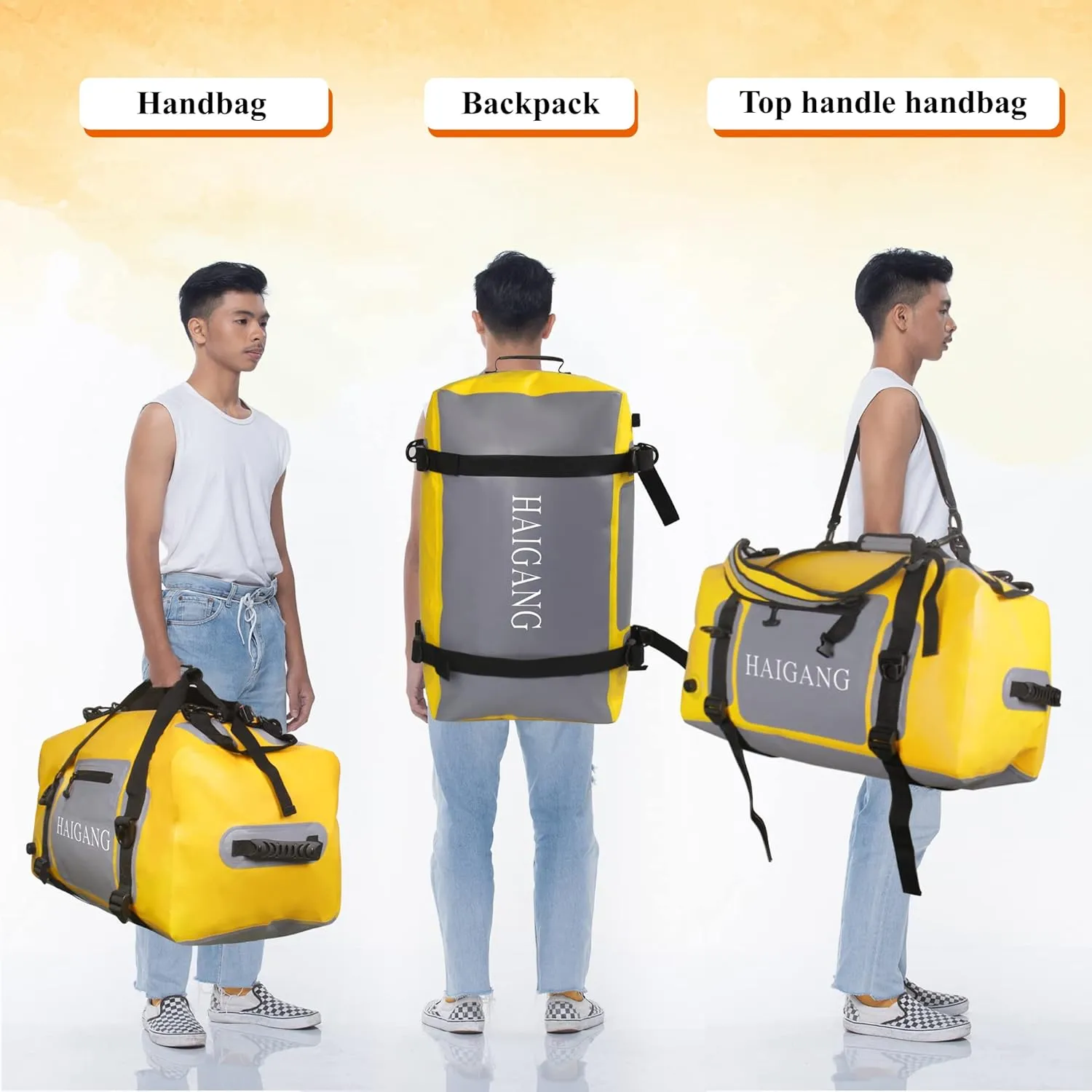 70L Waterproof Duffel Bag Travel Dry Bag, Large Capacity, Adjustable Thickened Straps and Handles, Zip Closure, Air Valve, Keep Equipment Safe, Suitable for Boating Rafting Motorcycle Kayaking