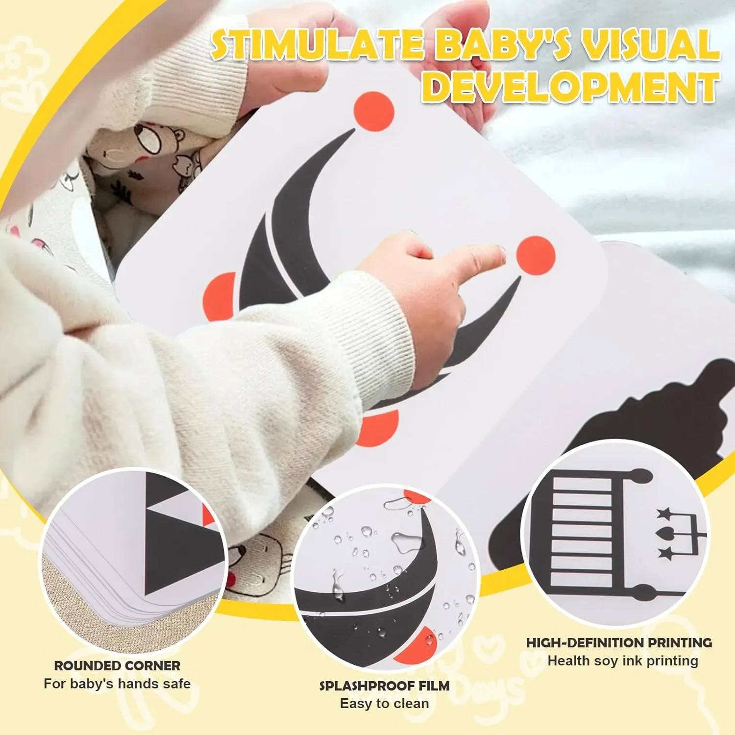 8 in 1 Montessori Toys for Babies 0-6 Month-Baby Tummy Time Toys Black White Card for Newborns,Rainmaker Rattle Toys for Babies, Tissue Box,Spinning Drum,Ball with Bell-Baby Sensory Developmental Toys