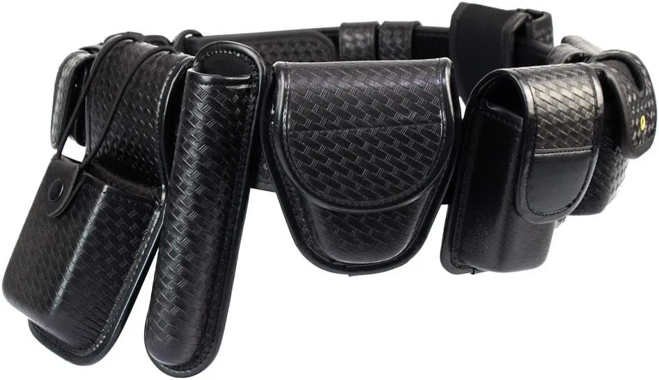 9-in-1 Police Duty Belt Kit with Pouches, Law Enforcement Utility Belt Rig, Modular Security Guard Utility Belt