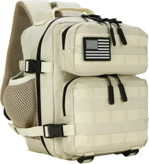 9L Mini Tactical Backpack for Men and Women, Tactical Backpack Small for Hiking, Small Tactical Bag (CreamColored)
