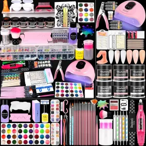 Acrylic Nail Kit With Drill And U V Light Full Nail Kit Set Professional Nail Starter Kit For Beginners Acrylic With Everything