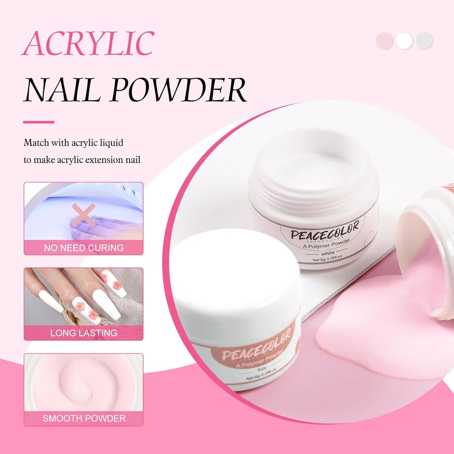 Acrylic Nail Kit with Everything for Beginner with Drill and U V Light 3Pcs Acrylic Powder 24Pcs Glitter Powder Professional Nail Kit 200Pcs Nail Tips DIY Salon