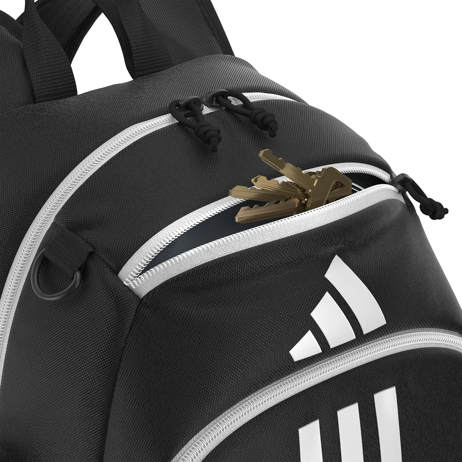 adidas Originator Small Backpack for Men and Women, Athletic Book Bag with Laptop Sleeve, Black/White, One Size