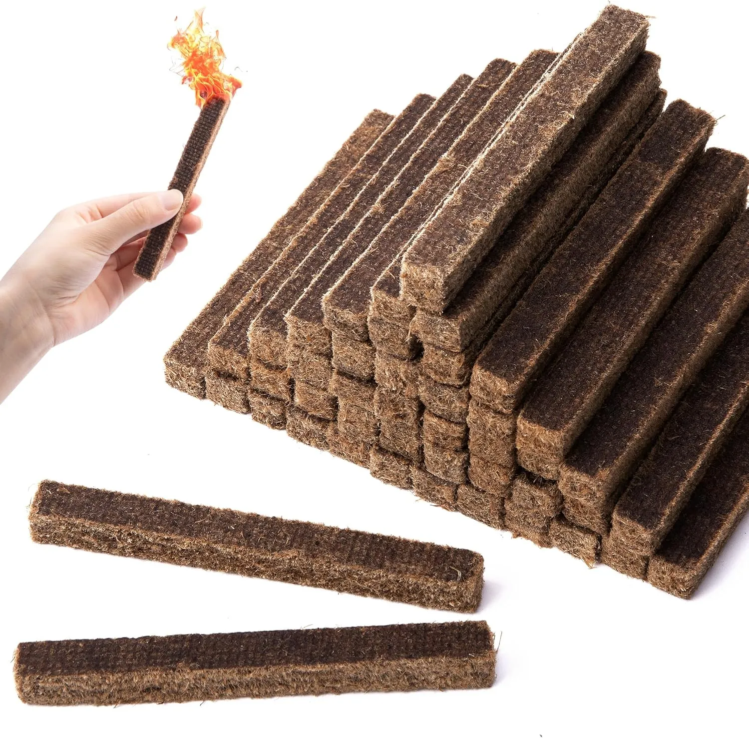 Adnee Fire Charcoal Starter - Camp Fire Starter Sticks for Fireplace, Wood Stove, Grill, Charcoal Chimney, BBQ Accessories (50)