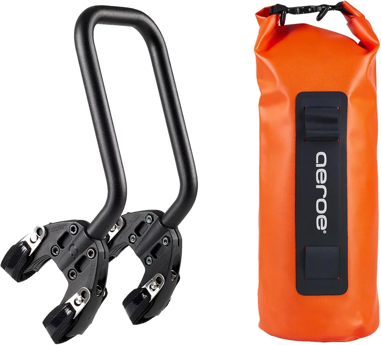 AEROE Spider Front Rack   8L Heavy Duty Dry Bag Orange | Lightweight, Quick Release Front Fork Rack System | Secure, Stable and Waterproof IP65 Dry Bag for MTB and E-MTB