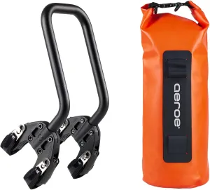 AEROE Spider Front Rack   8L Heavy Duty Dry Bag Orange | Lightweight, Quick Release Front Fork Rack System | Secure, Stable and Waterproof IP65 Dry Bag for MTB and E-MTB
