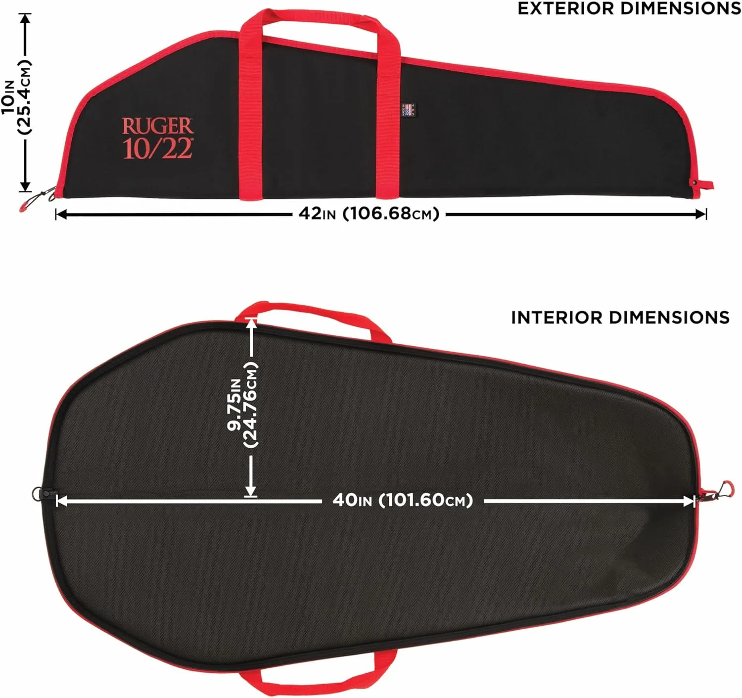 Allen Company Ruger Flagstaff Rifle Case - 40-Inch Soft Gun Bag - Hunting and Shooting Accessories - Black/Red