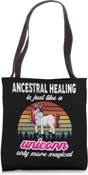 Ancestral Healing Therapist Unicorn Vintage Sunset Design Tote Bag