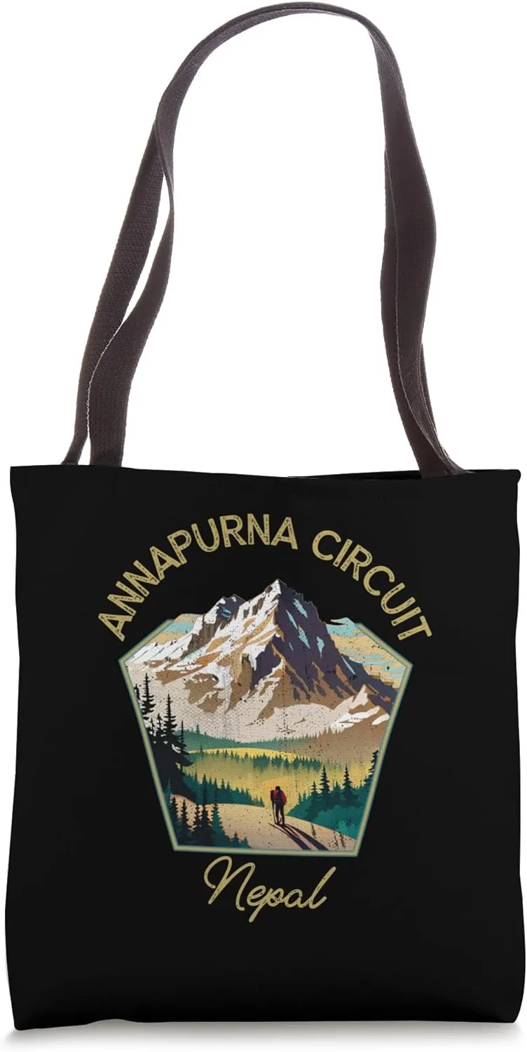 Annapurna Circuit Retro Clothing Annapurna Circuit Souvenir Tote Bag