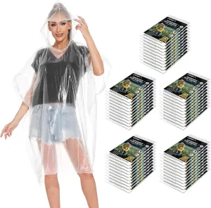 APEXUP Disposable Rain Ponchos for Adults, Emergency Rain Poncho for Camping Hiking Travelling