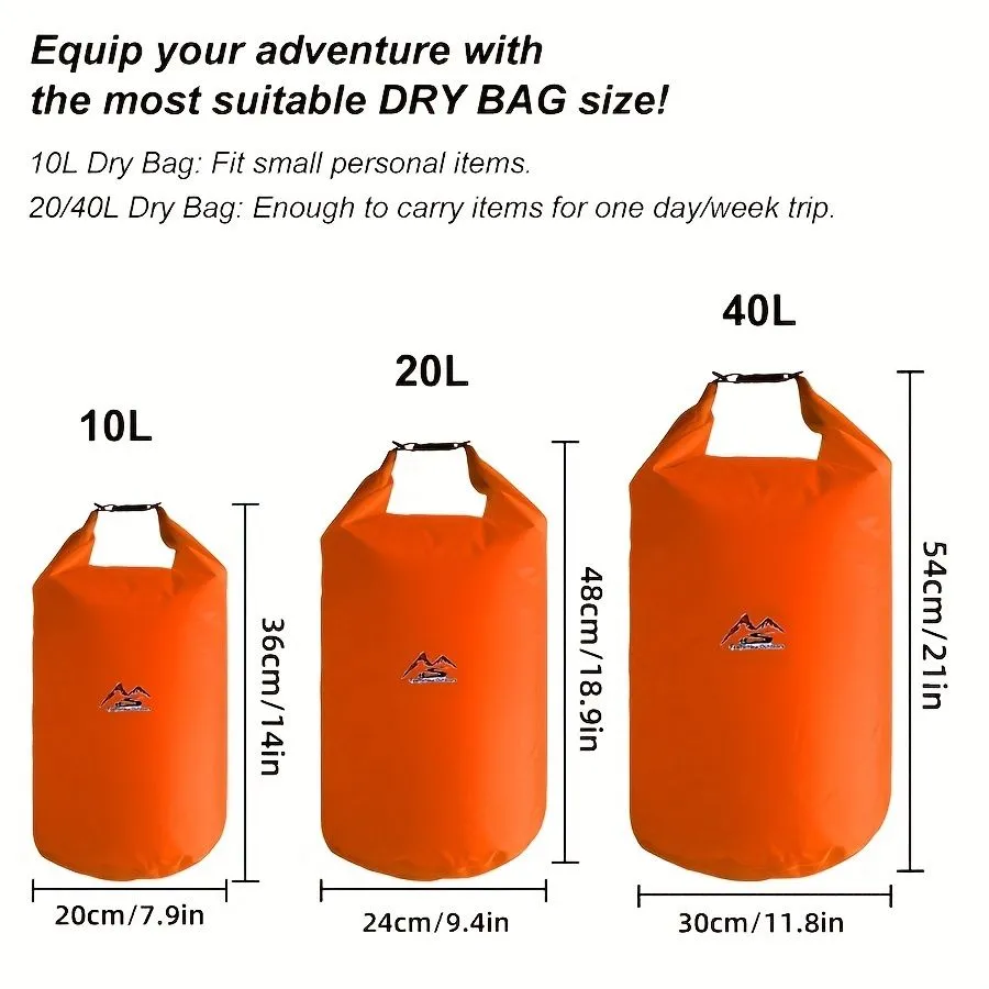 AquaLock™ Dry Bag Series – 10L / 20L / 40L Waterproof Gear Sacks