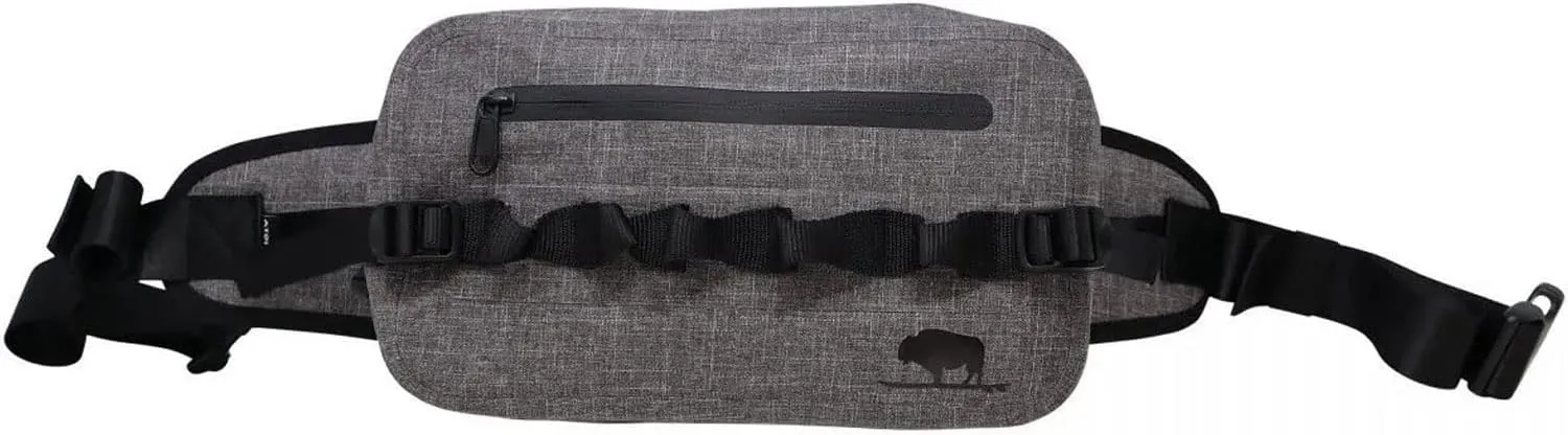 Atoll Overkill Dry Bag Waist Pouch Fanny Pack - Waterproof & Smell-Proof TPU Material - Lightweight, Dirt, Sand, Dust, Oil & Grease Resistant - Heavy Duty Waterproof Zipper - Unisex (Heather Grey)