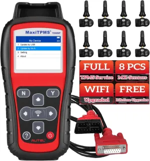 Autel MaxiTPMS TS508WF KIT Sensor Programming TPMS Programming Tool = TS508WF   8PCS Rubber Valves MX-Sensor, TPMS Relearn/Program/Activate Scan Tool, Upgrade of TS508 TS501 Pro