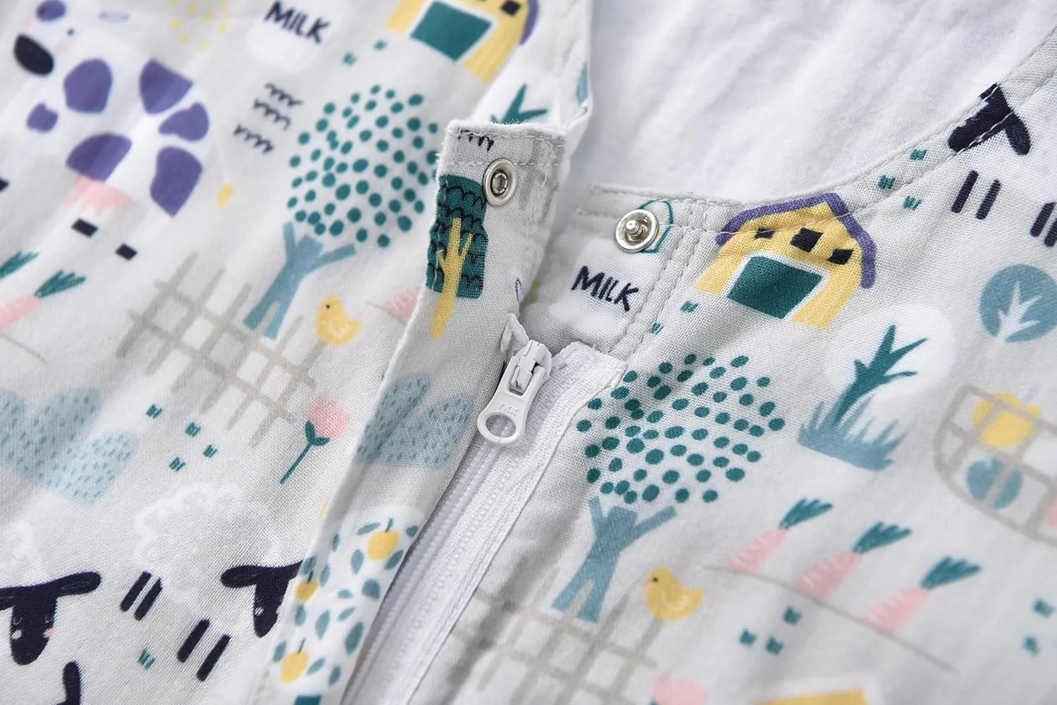 Baby Sleep Sack 1-2 T Baby Wearable Blanket 100% Organic Cotton 0.5 TOG Muslin Toddler Sleeping Sack 2- Way Zipper Soft 12-24 Months