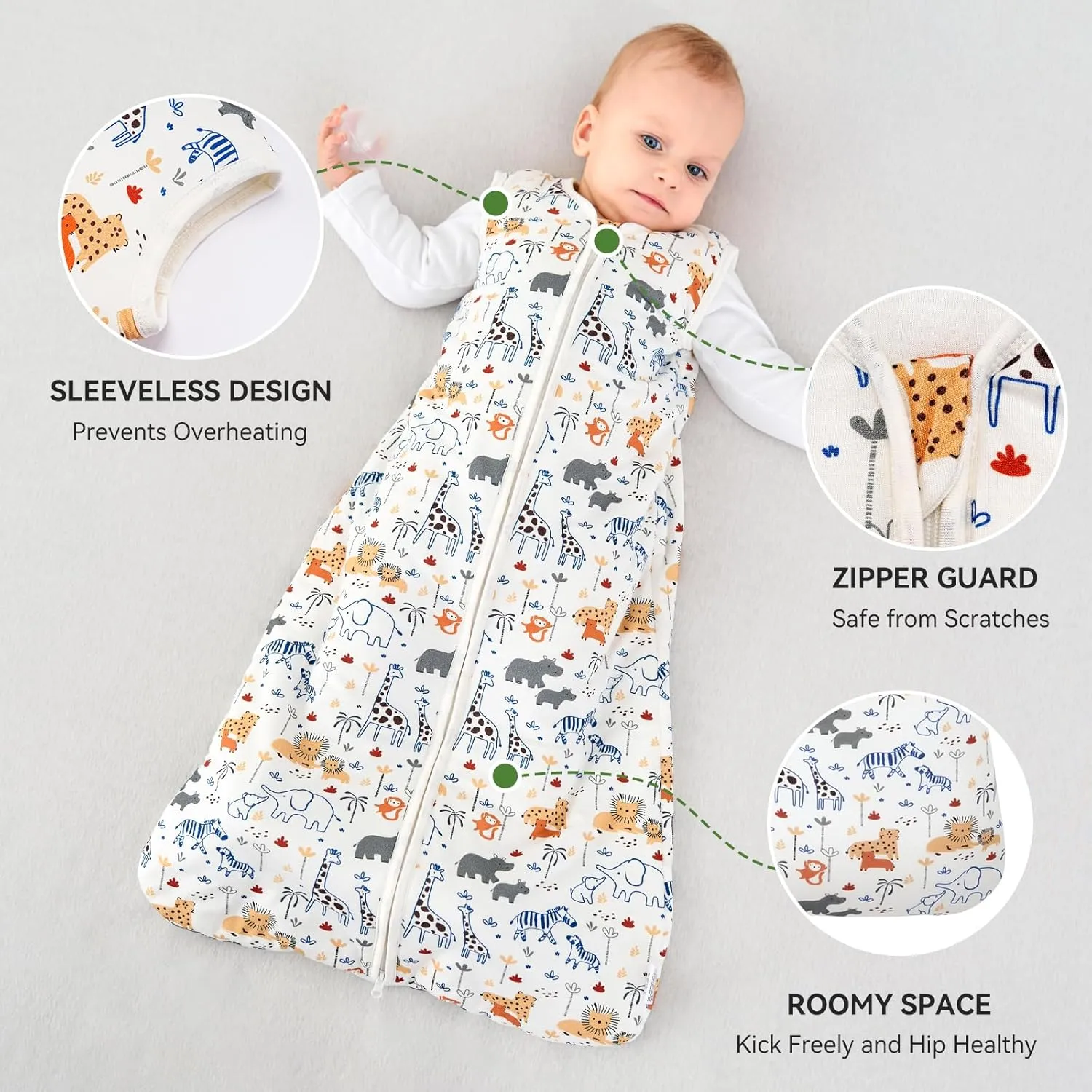 Baby Sleep Sack 18-24 Months Rayon Made From Bamboo 1.0 Tog Soft Wearable Blanket Baby Sleeping Bag for Infant Newborn 2-Way Zipper Toddler Sleep Sacks