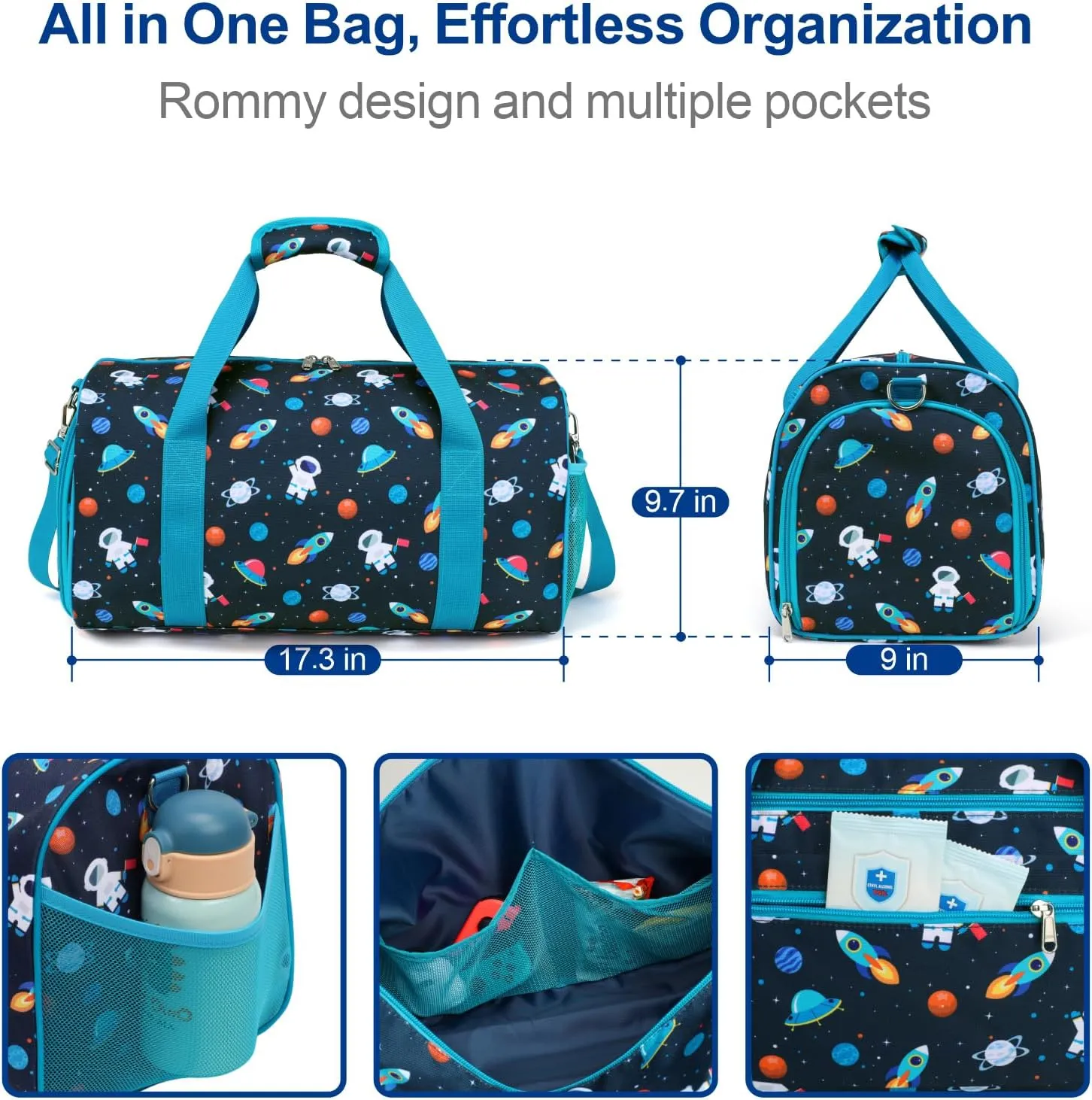 Bagseri Dance Bag for Girls - Ballet Duffle With Shoes Compartment for Kids Above 6yr, Overnight Travel Sleepover Bag With Dry Wet Separation Pockets
