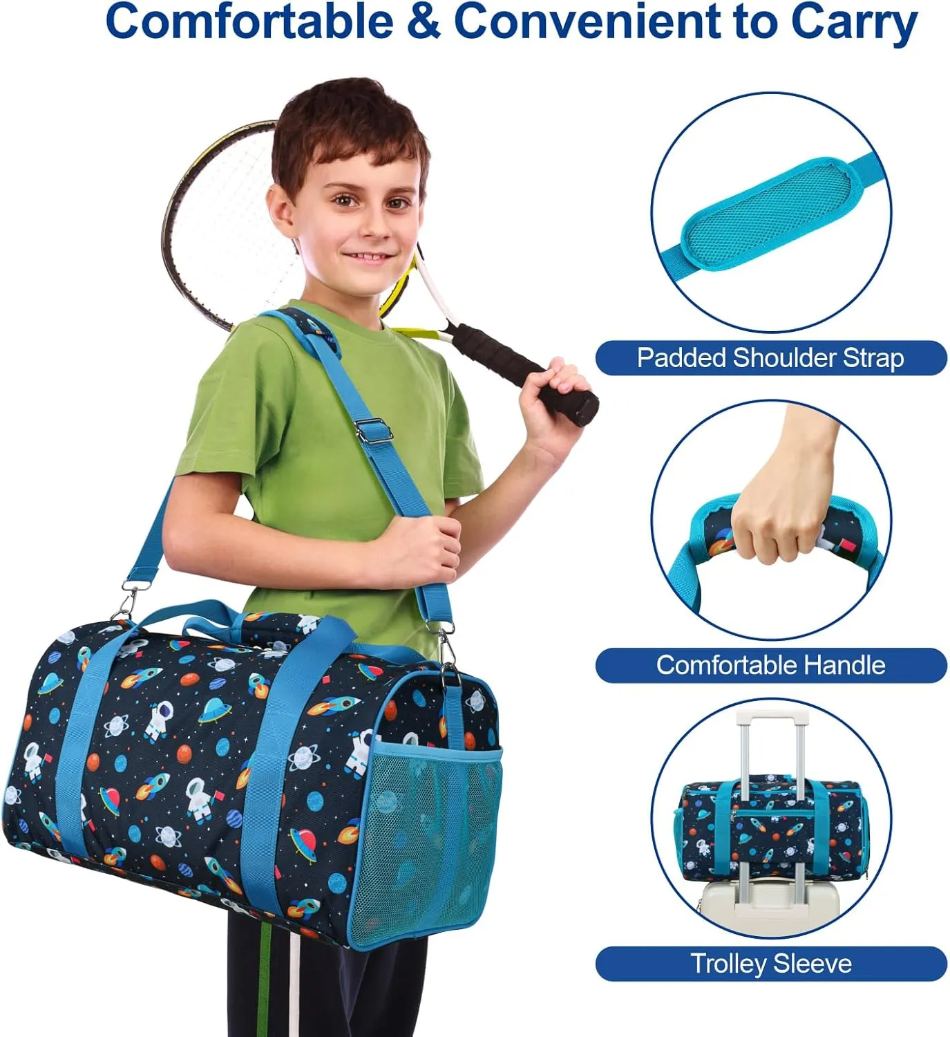 Bagseri Dance Bag for Girls - Ballet Duffle With Shoes Compartment for Kids Above 6yr, Overnight Travel Sleepover Bag With Dry Wet Separation Pockets