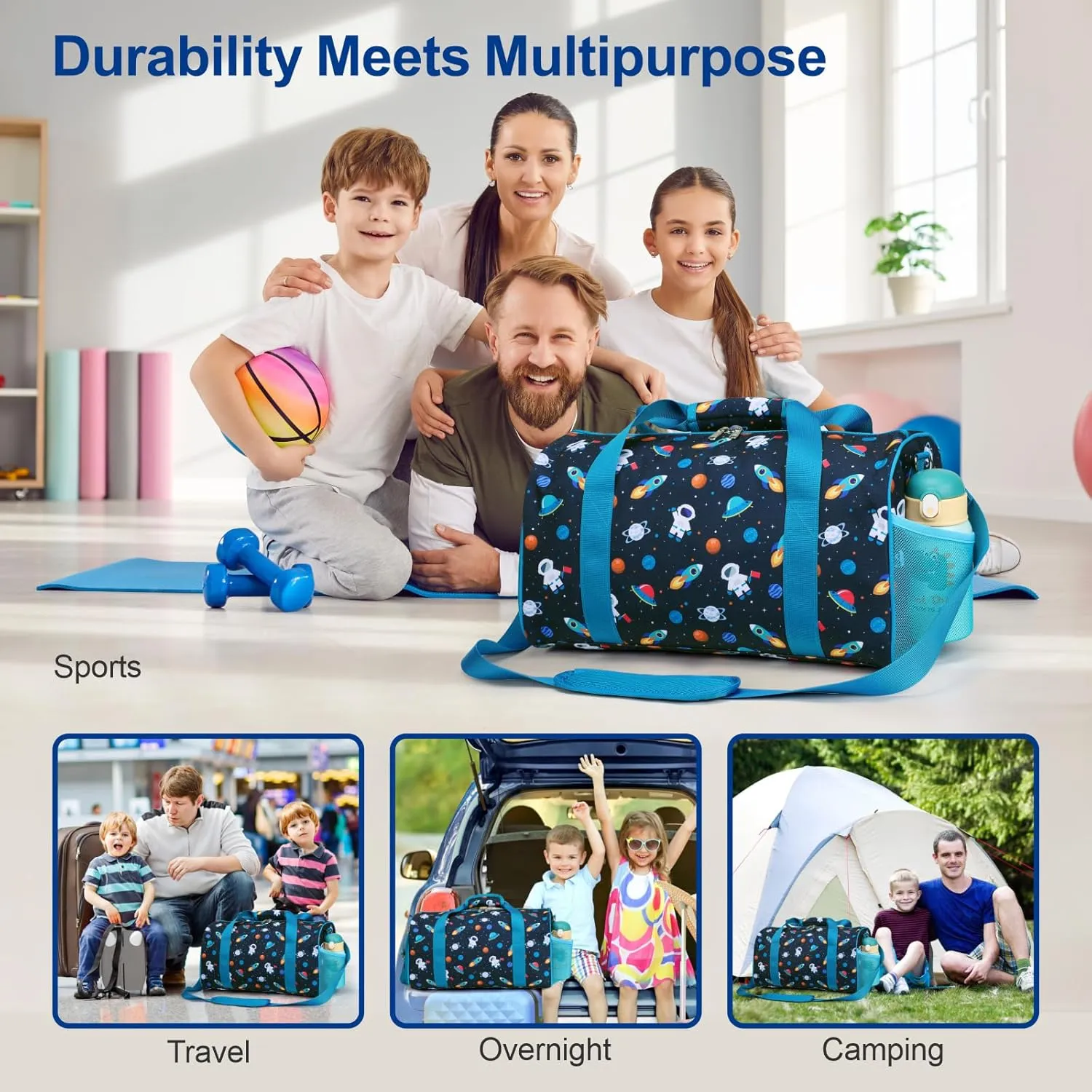 Bagseri Dance Bag for Girls - Ballet Duffle With Shoes Compartment for Kids Above 6yr, Overnight Travel Sleepover Bag With Dry Wet Separation Pockets
