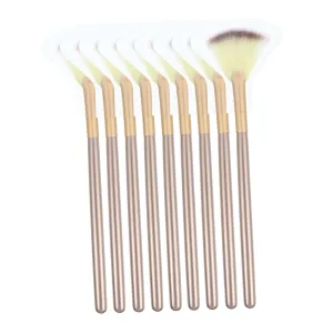 balacoo 18pcs Fan Shaped Makeup Brush Soft Manmade Cosmetic Tools for Highlighter Powder and Blush for Daily and Easy to Clean