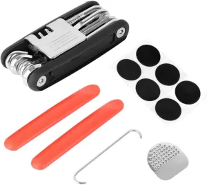 Balacoo 1Set Multi Function Bicycle Repair Tool with Cycling Screwdriver Chain Cutter Tire Pry Bar and Wrench Essential Kit for Mountain and Road Bike Maintenance Red