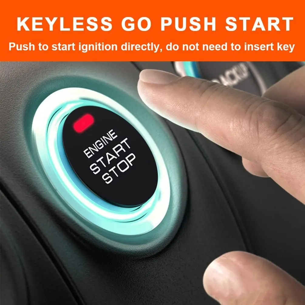 BANVIE ① Car Keyless Entry Security Alarm System   ② Remote Engine Starter   ③ Push to Start Stop Iginition Kit Button