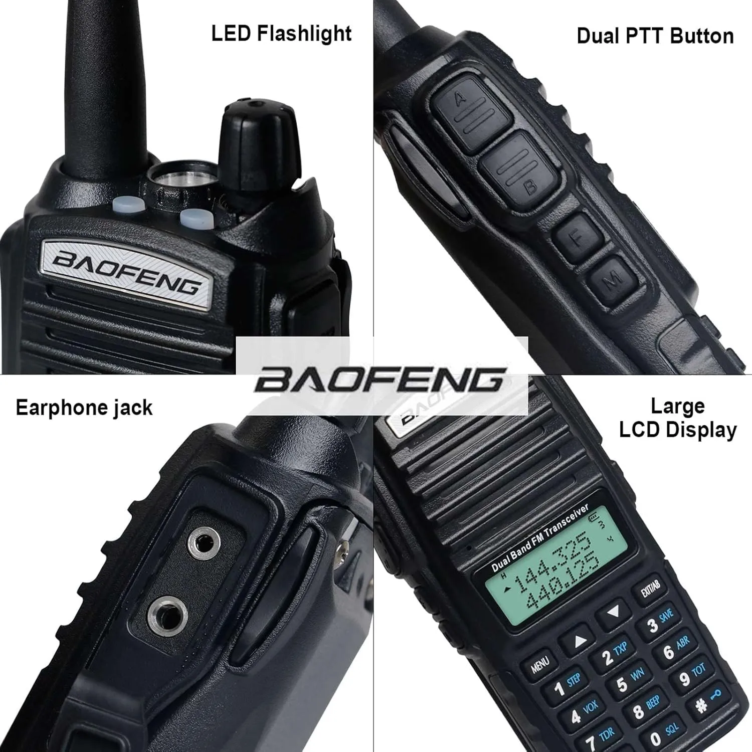 BaoFeng Radio BaoFeng UV-82 High Power Ham Radio Handheld Dual Band Portable Two Way Radio Walkie Talkies with Dual PTT Earpiece
