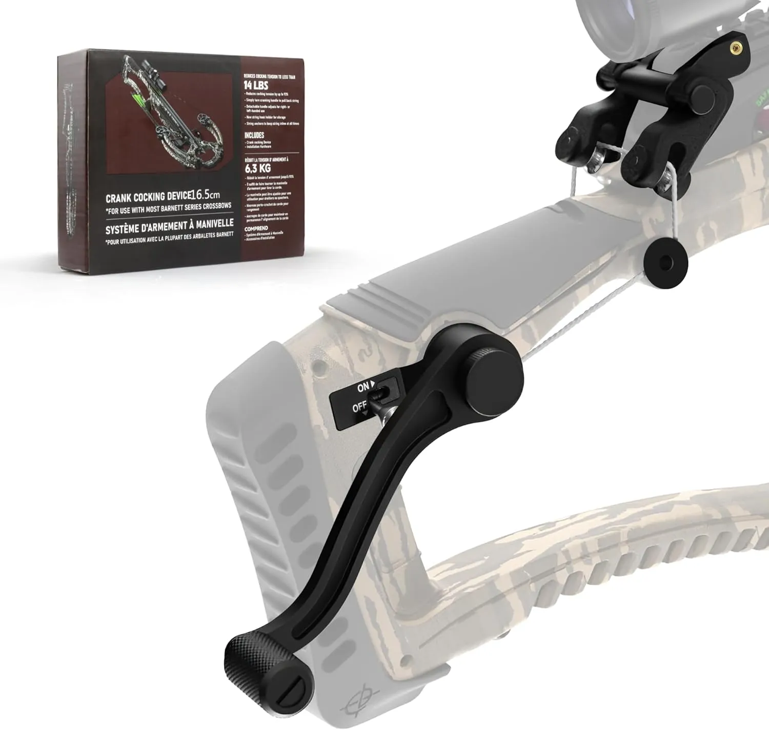 BAR20020 Crank Cocking Device for Crossbow, Compatible with Barnett Series Crossbow, Ambidextrous, Reduce Cocking Resistance 93%,Auxiliary Drawing Device Black