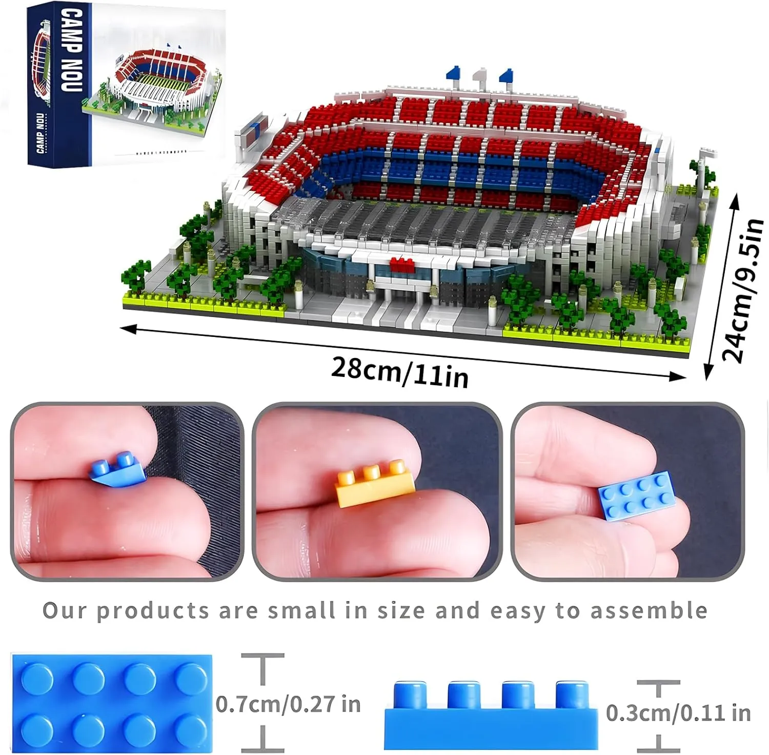 Barcelona Soccer Stadium Building Block Set Soccer Stadium Set Gift for Boys and Girls World Famous Landmark Architecture Mirco Brick Model Kit for Kids and Adults 3000 PCS