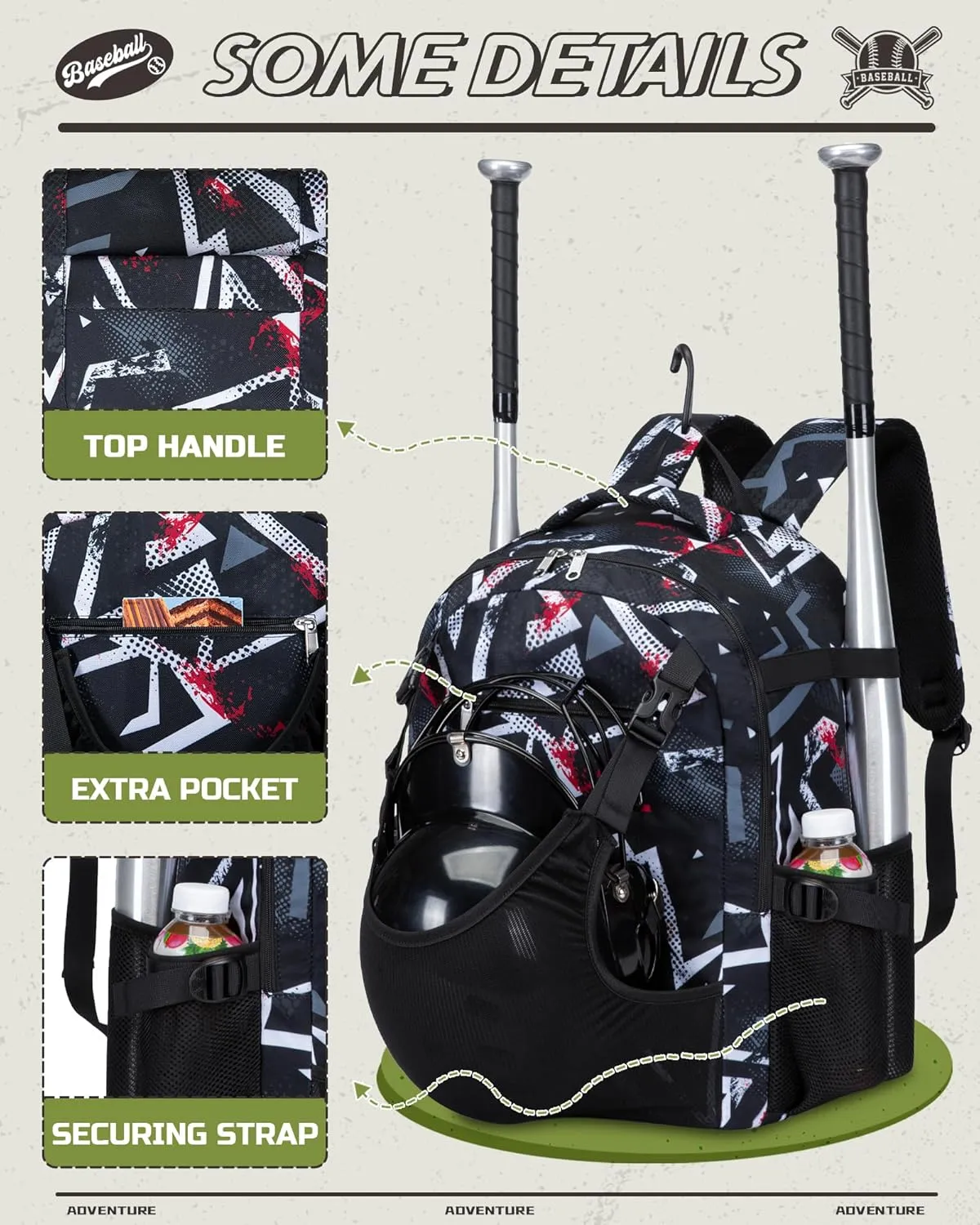Baseball Softball Backpack for Kids Boys Girls 6-8 8-12 12-14 Large Youth Bat Bag for Gear Storage Baseball Softball Tball Equipment Back Pack with Separate Shoe Bag