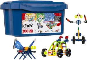 Basic Fun K'NEX | Model Building Fun Tub Set | 3D Educational Toys for Kids, 300 Piece Stem Learning Kit, Engineering for Kids, 20 Model Building Construction Toy for Children Ages 7 80202