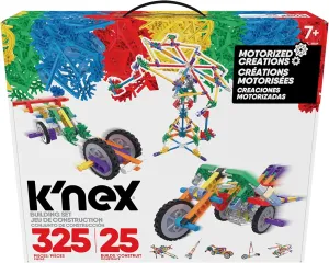 Basic Fun K'NEX | Motorised Creations Building Set | 3D Educational Toys for Kids, 325 Piece Stem Learning Kit, Engineering for Kids, 25 Model Building Construction Toy for Children Ages 7 85049