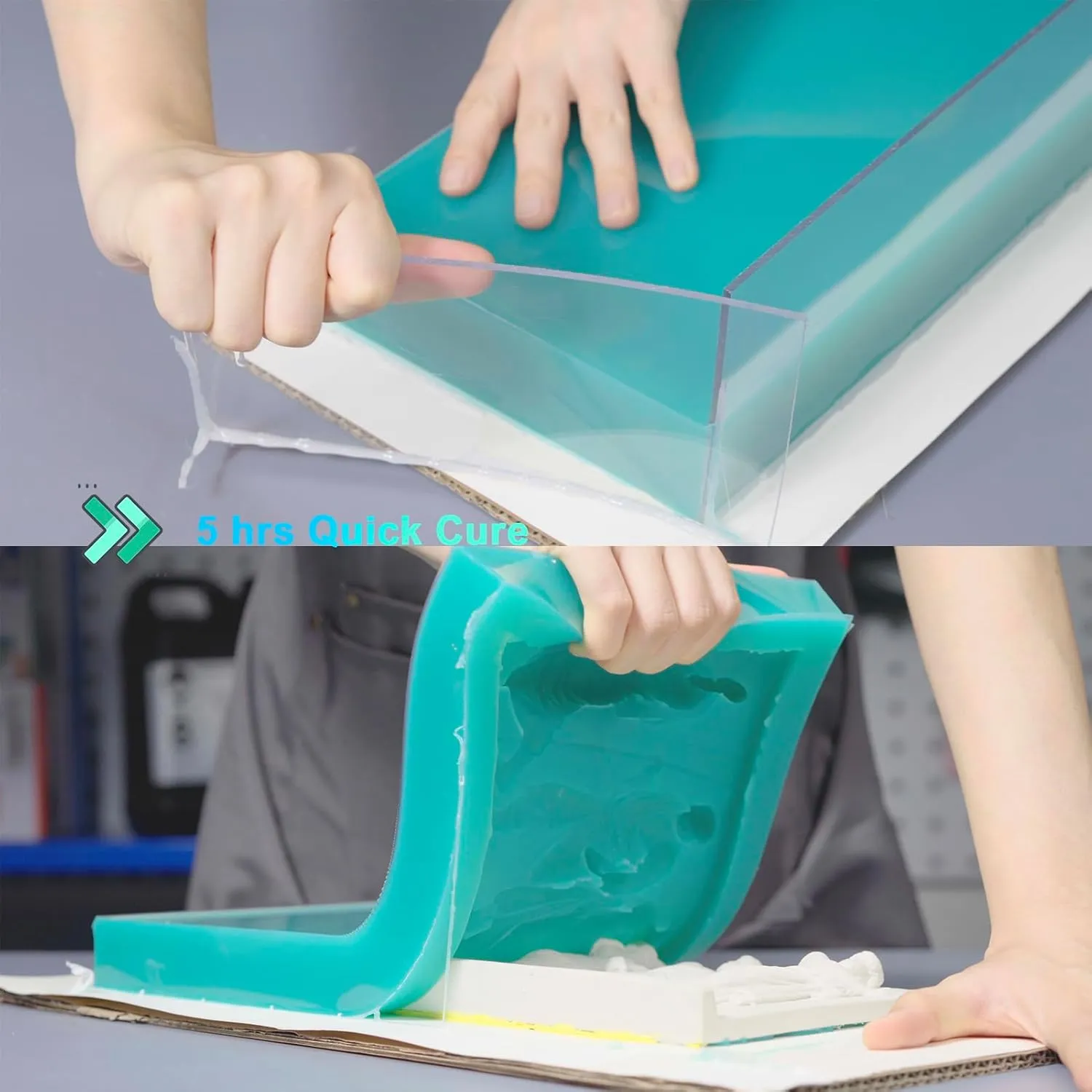 BBDINO Silicone Mold Making Kit, Super Elastic Liquid Silicon for Mold Making, N.W. 21.2 oz, 1:1 by Volume, Jade Green, Ideal for Casting Silicone Molds for Resin/Plaster/Wax/Jewelry etc.