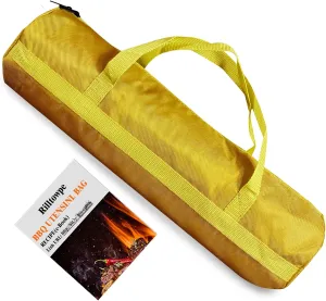 BBQ Tool Storage Bag，Grill Accessory Storage，BBQ Tool Storage，Thickened Waterproof BBQ Tool Bag (Yellow)，Gifts for Men, Dad, Husband.